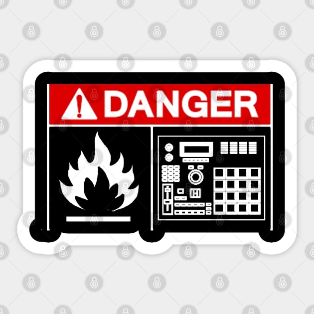 Danger! Highly flammable beatz Sticker by H.M.I Designz